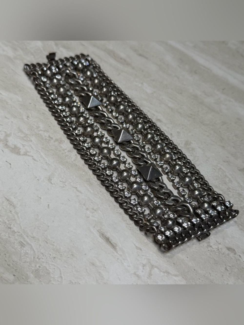Vintage Fallon Jewelry Punk-Glam Statement Bracelet
